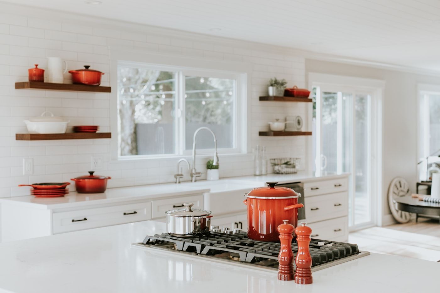 Modern kitchen with island and cabinetry
